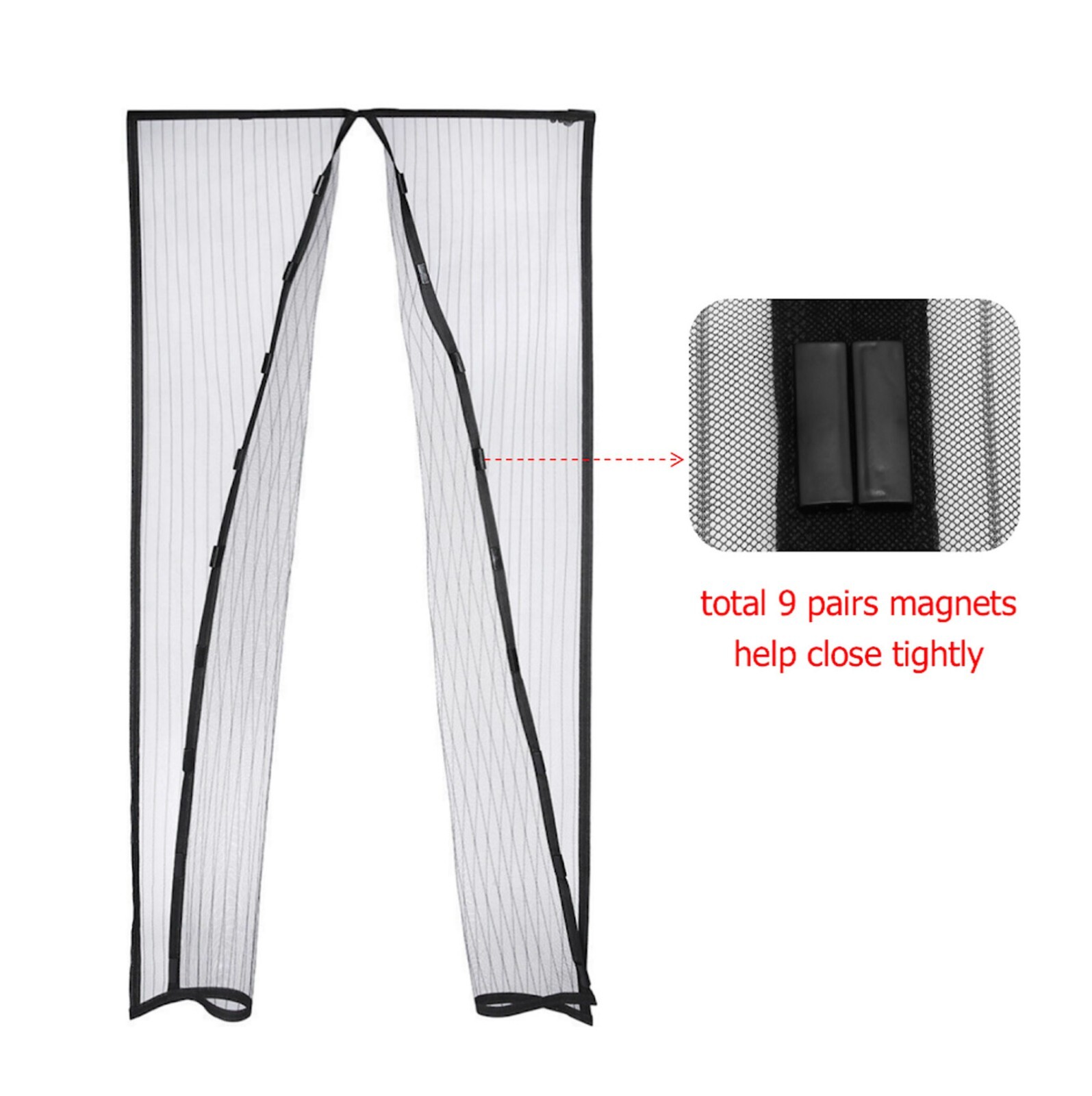 Magnetic Screen Door Mesh Curtain Durable Mosquito Net Bug Hands Free US