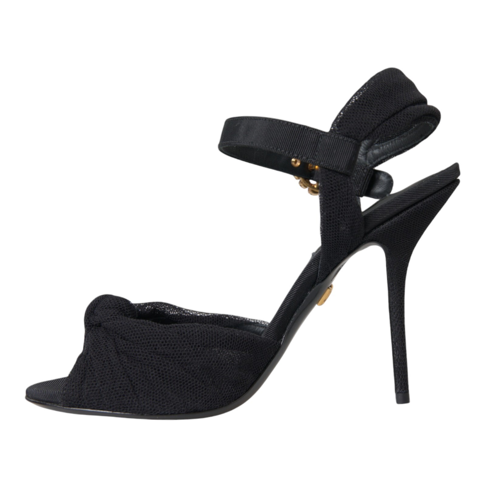 DOLCE & GABBANA Shoes Black Suede Embellished Heels Sandals EU36.5 / US6 1190usd