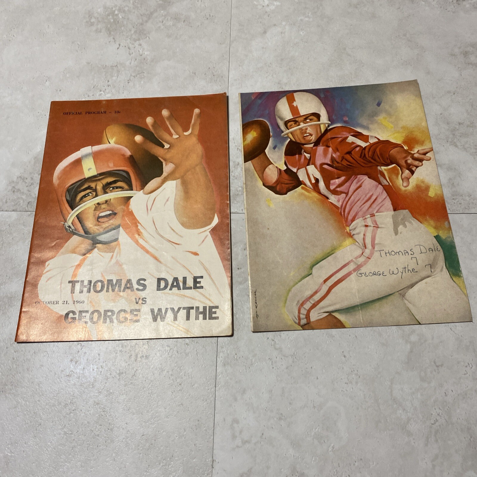 (2) ‘60 ‘62 Thomas Dale George Wythe HS Football Game Programs Rich. VA Vtg Rare