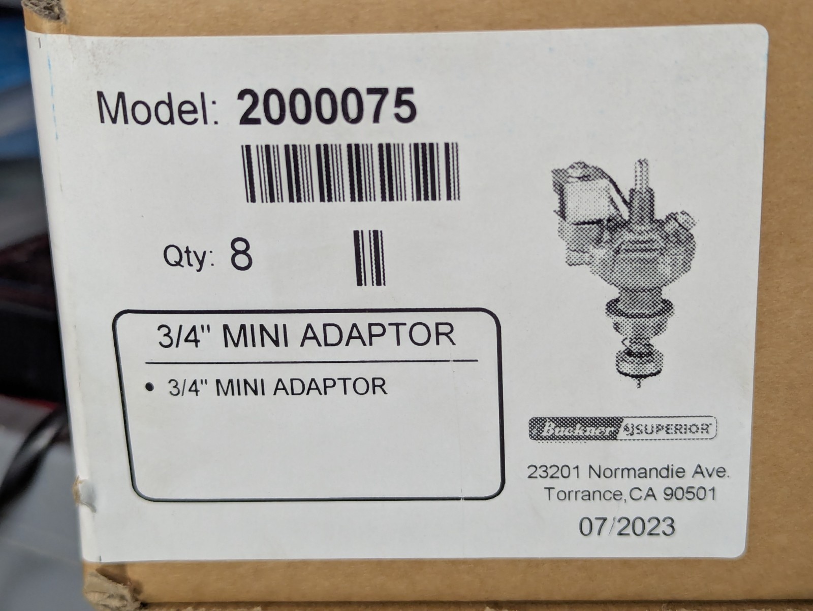 Buckner Superior 3/4" Brass Mini Adaptor Model 2000075
