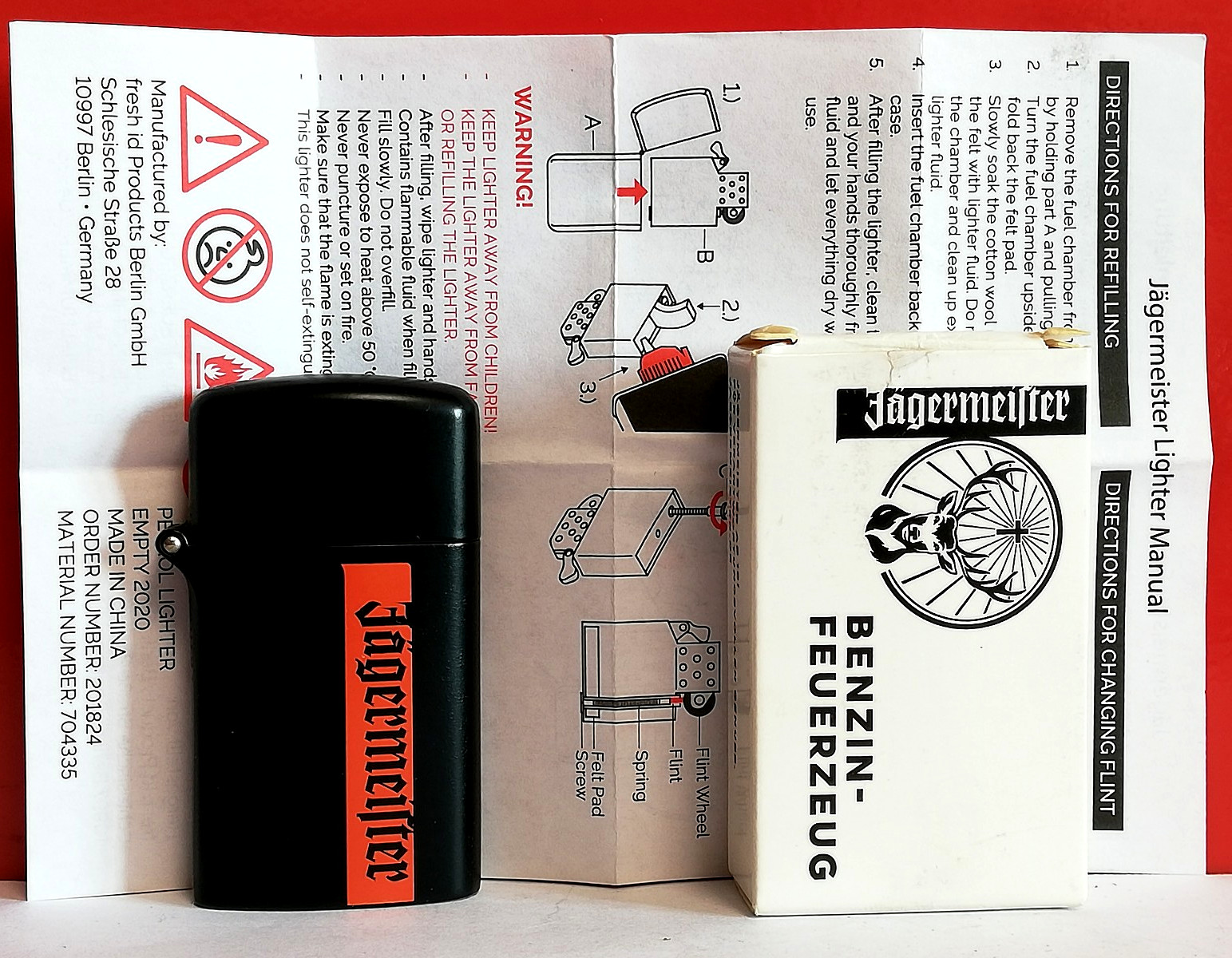Jagermeister Collection Petrol Lighter. Manual/Box.
