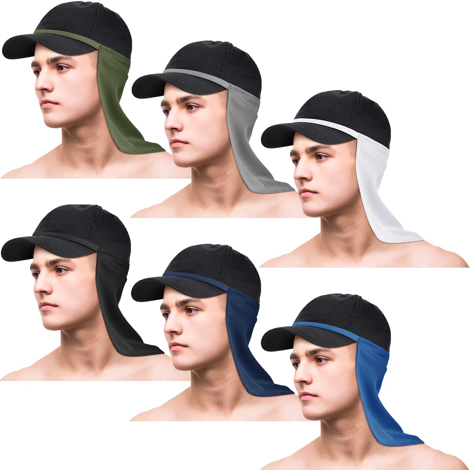 Tatuo 6 Pieces Neck Drape UV Sun Protection Gaiter No Clasp, Multicolored