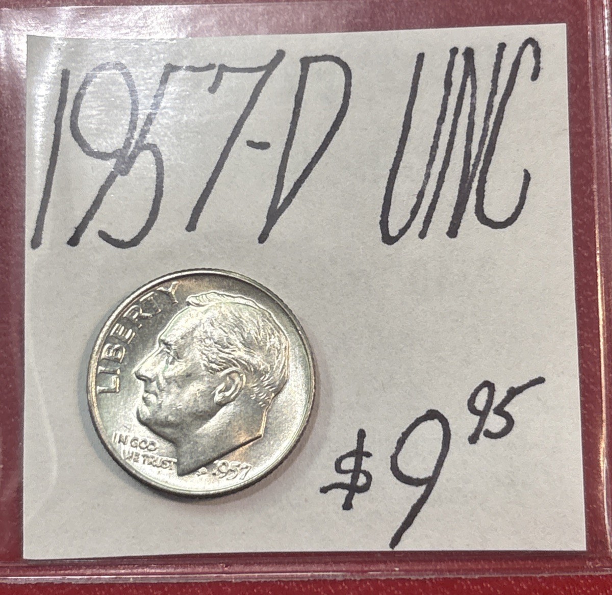 1957-D Roosevelt Silver Dime! (UNC) Uncirculated Cond! ENN Coins