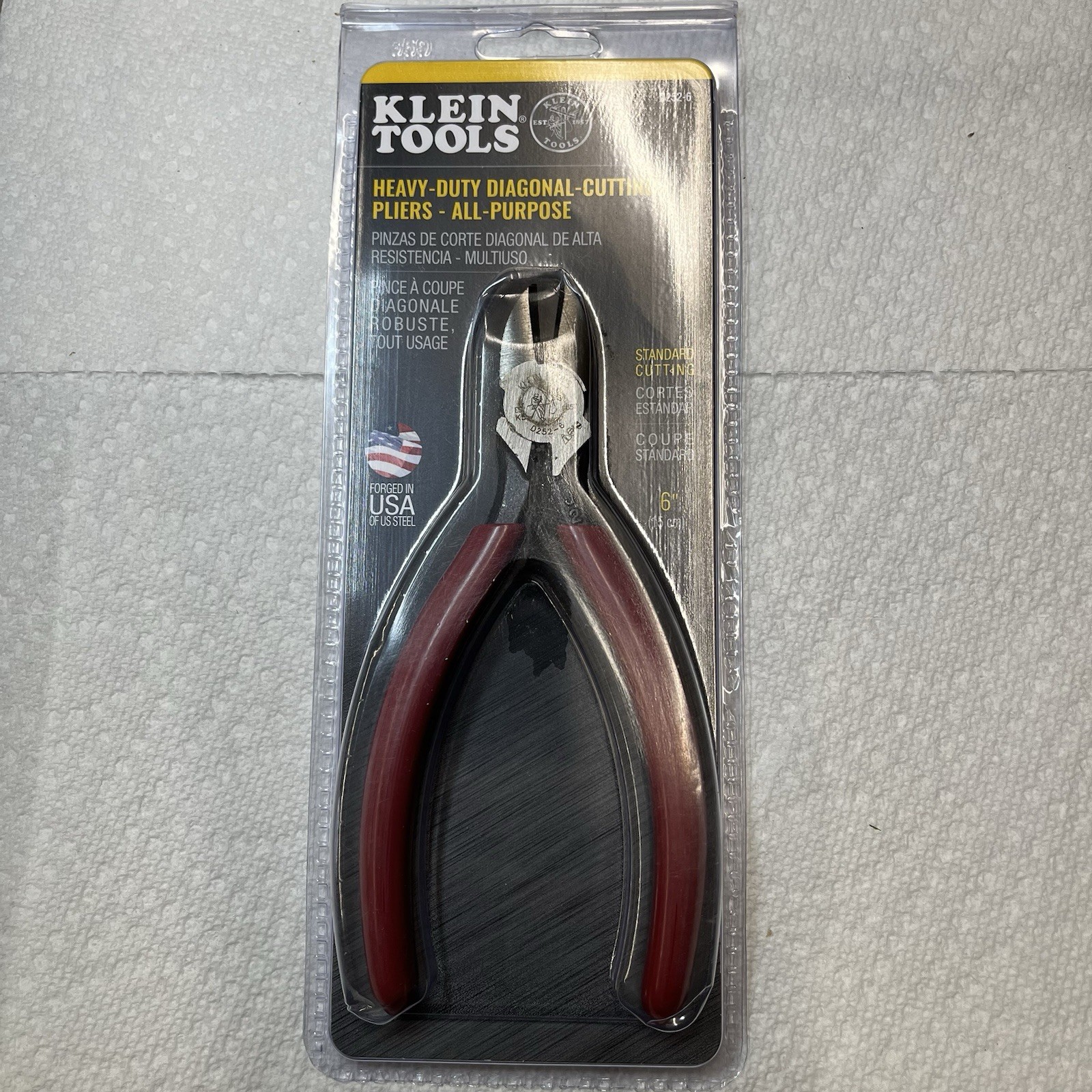 Klein Tools #D252-6 Heavy-Duty Diagonal-Cutting Pliers 6"