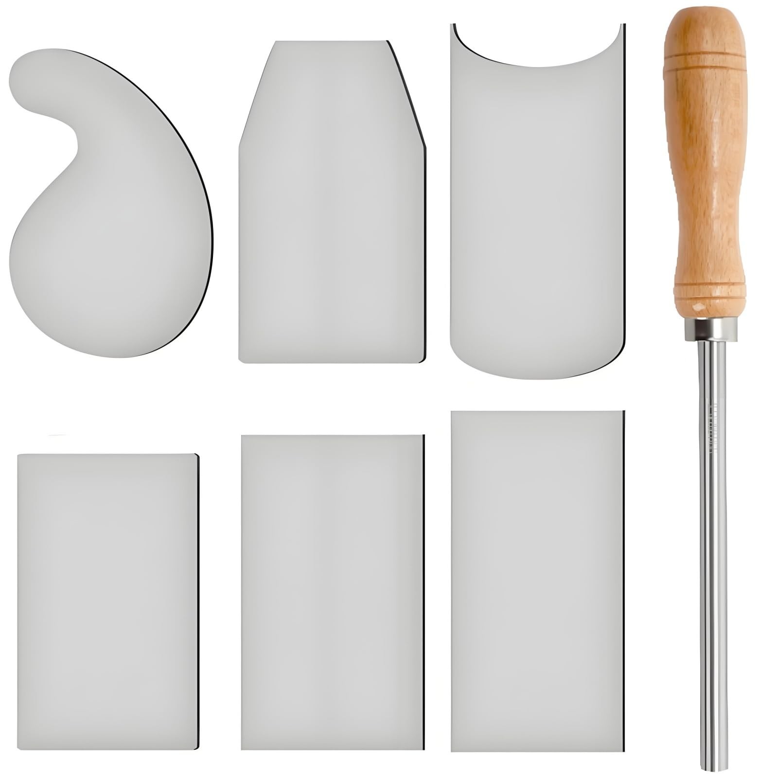 7 Pack Cabinet Scraper Burnisher Set, Multi-shaped Card Scrapers with Burnish...