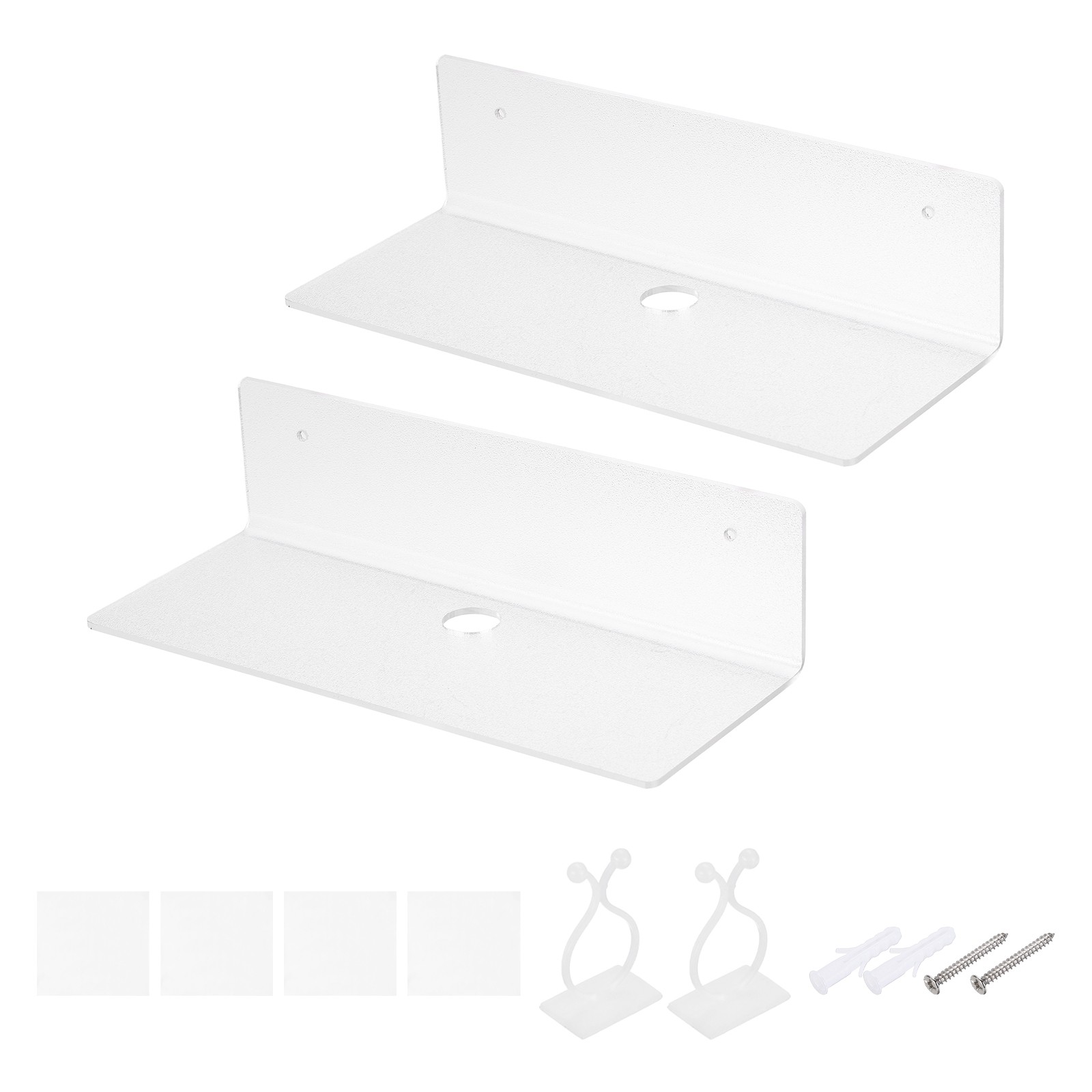2 Pack Acrylic Shelves for Wall, 9 Inch Frosted Floating Shelves Wall Mount