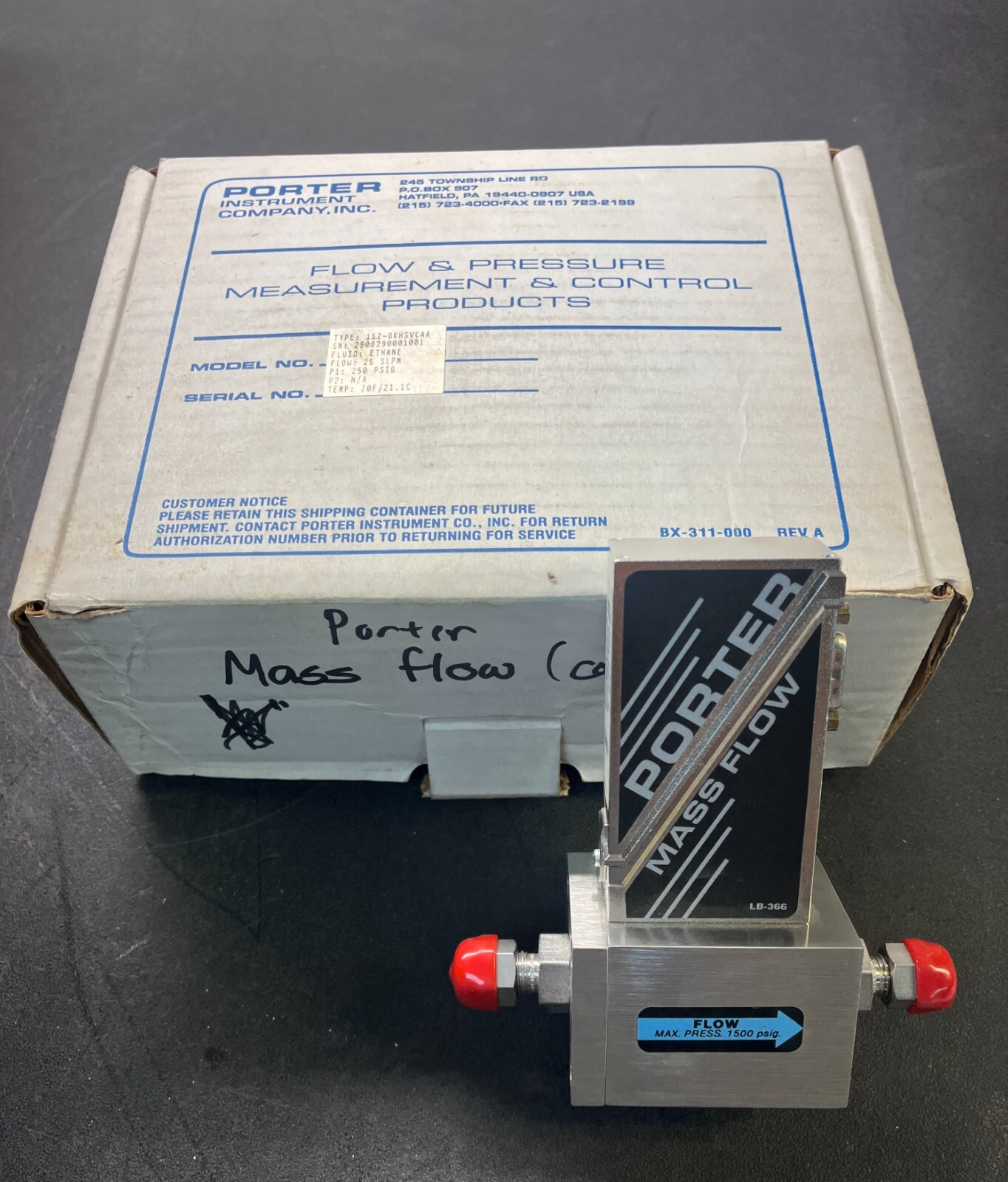 Porter Mass Flow LB-521-001 Type 112-DKHSVCAA LB-366 NOS