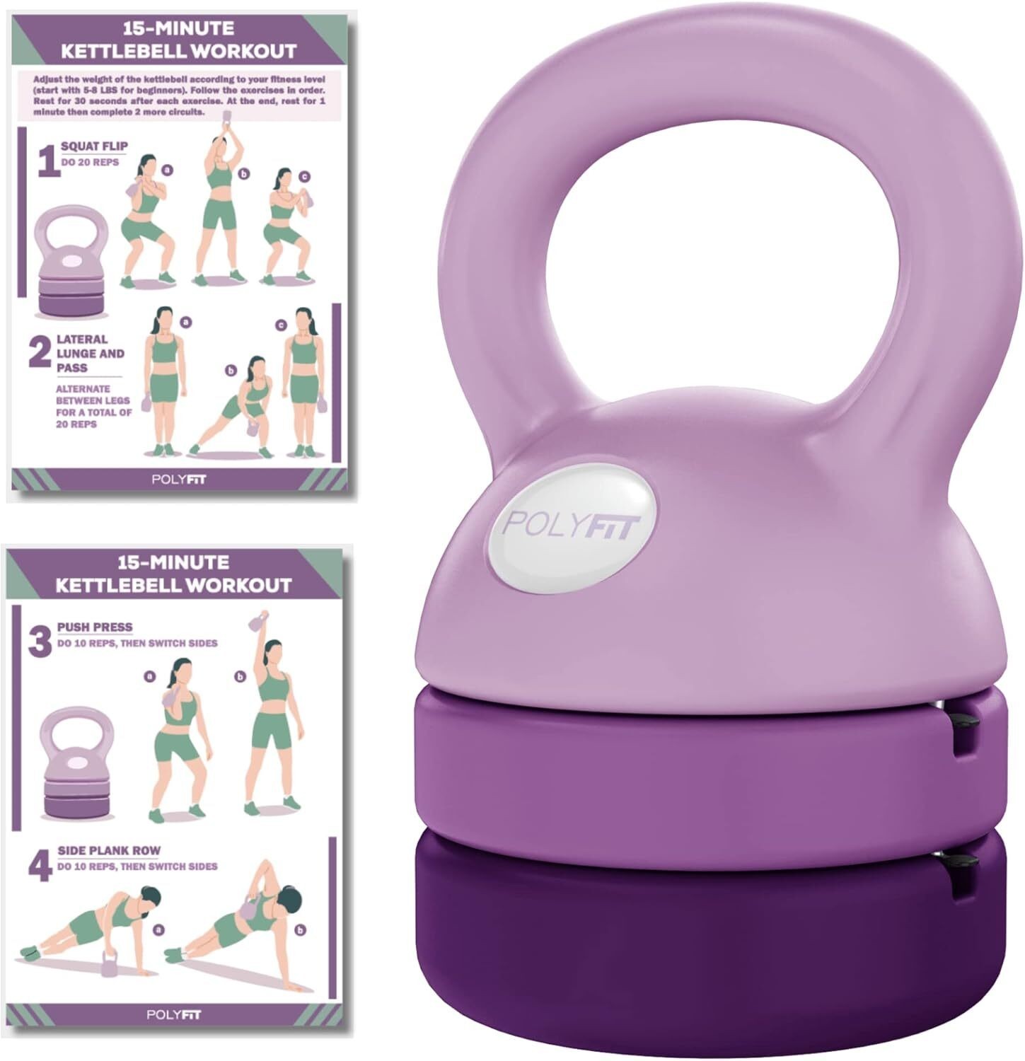 Portable 12lbs Adjustable Kettlebell Home Gym  Full Body Home Workout Equipment
