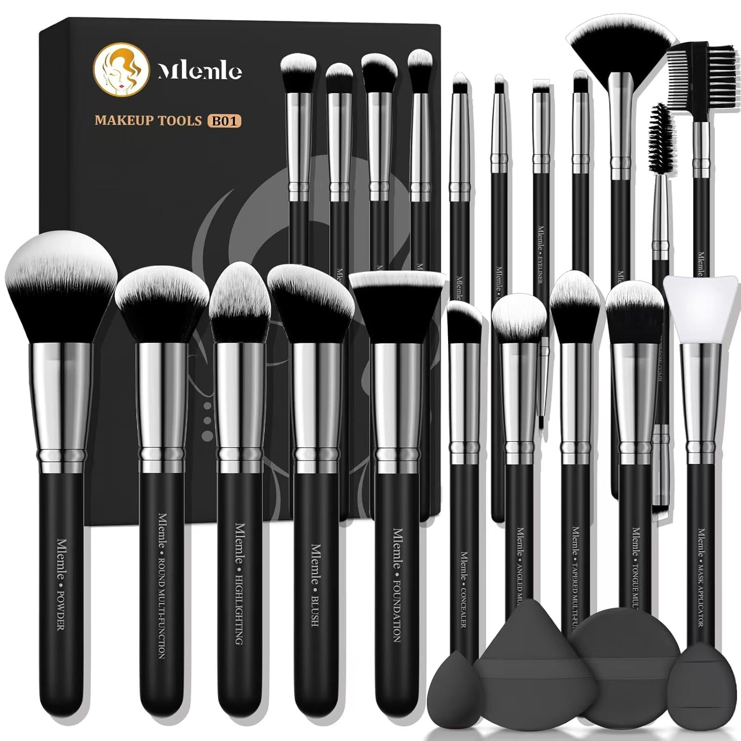 Makeup Brushes Set, Professional 25 Pcs Makeup Kit, Include Foundation Powder...