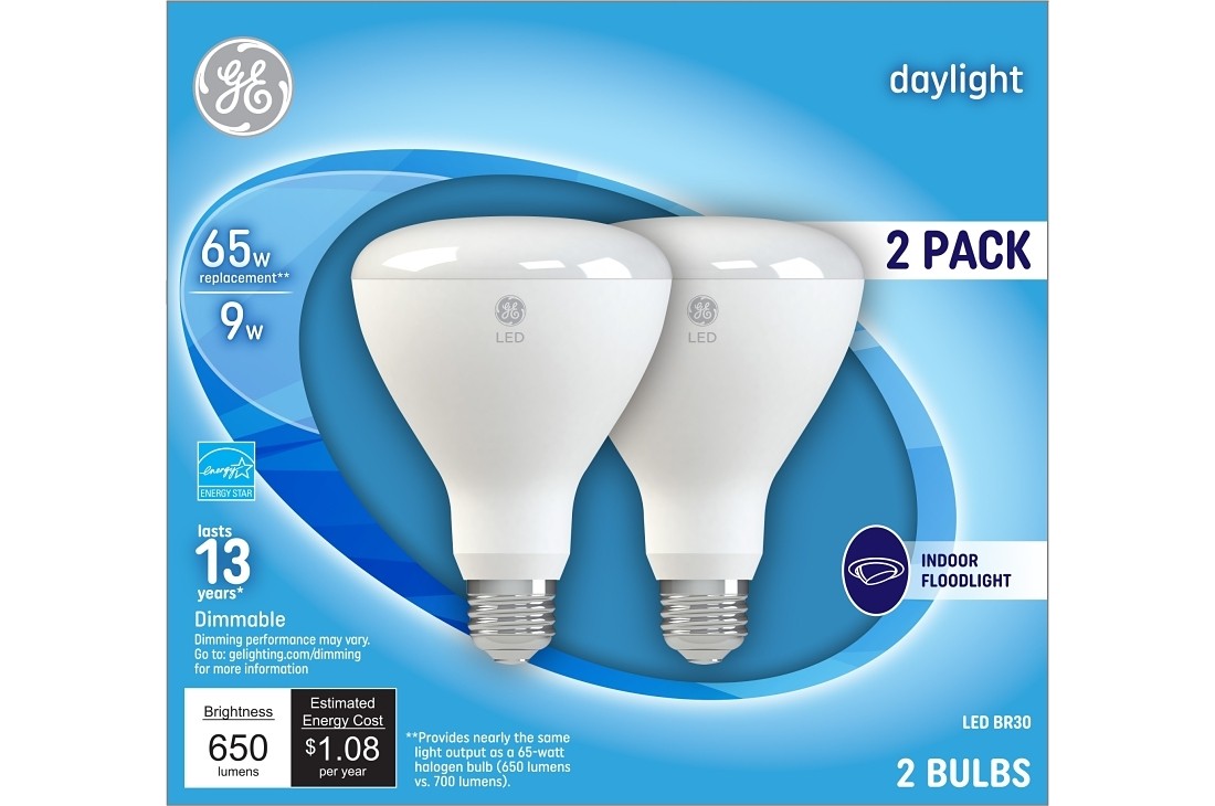 GE 41003 LED Bulb BR30 E26 (Medium) Daylight 65 W Frosted Pair