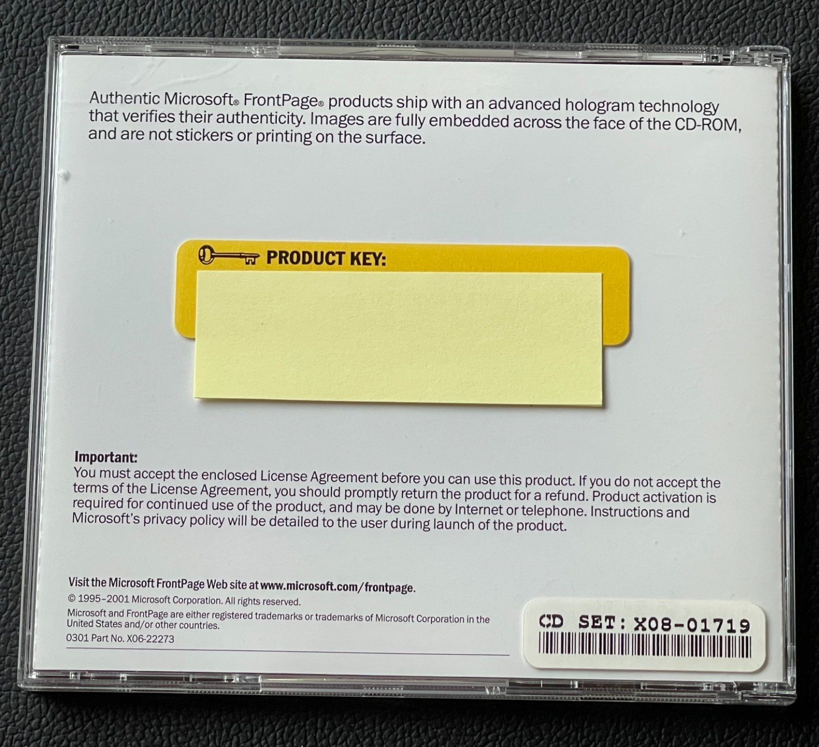 Microsoft FrontPage Version 2002 Web Site Creation & Management Solution CD-ROM
