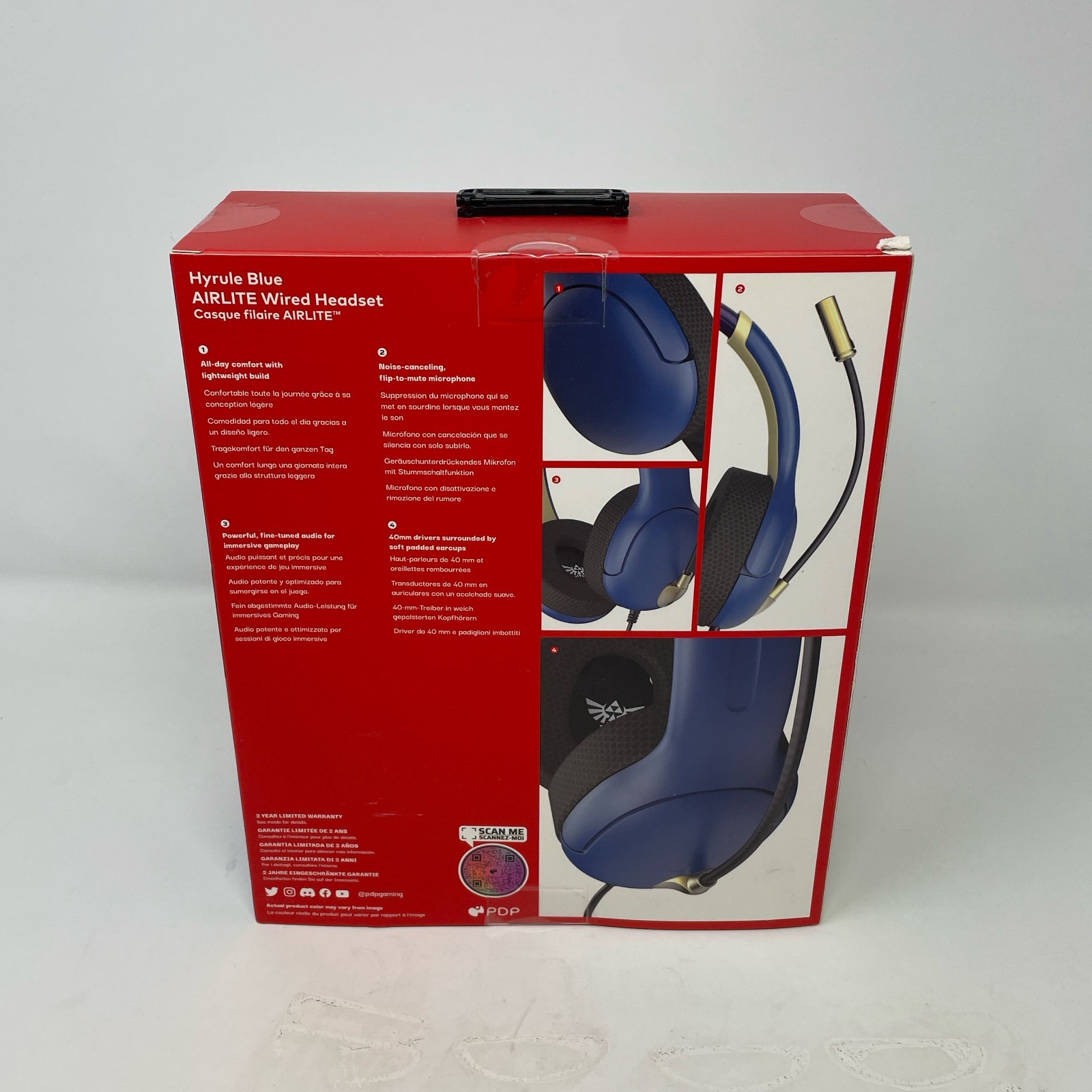 PDP Gaming Airlite Wired Headset Hyrule Blue for Nintendo Switch