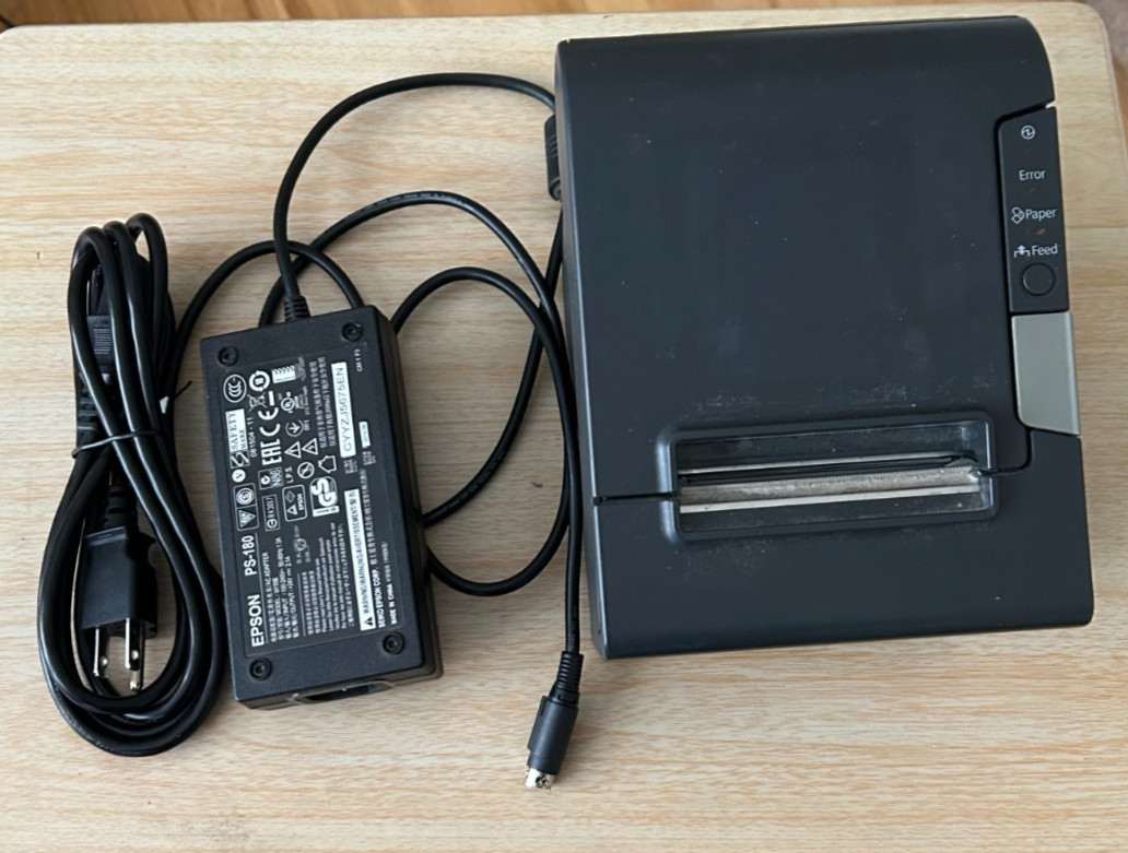 Epson TM-T88V M244A USB / Parallel Thermal POS Receipt Printer w/ Power Supply