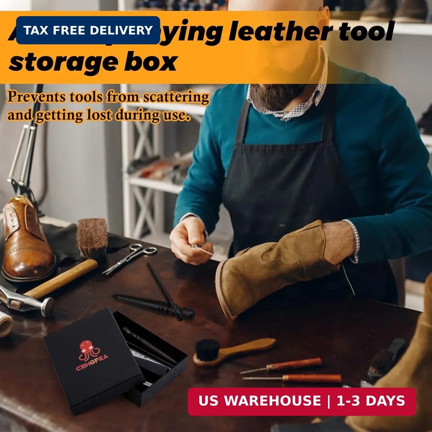 Leather Working Tools Kit Includes Cutting Knife, Edge Burnisher, 1/2/4/6 Stitch