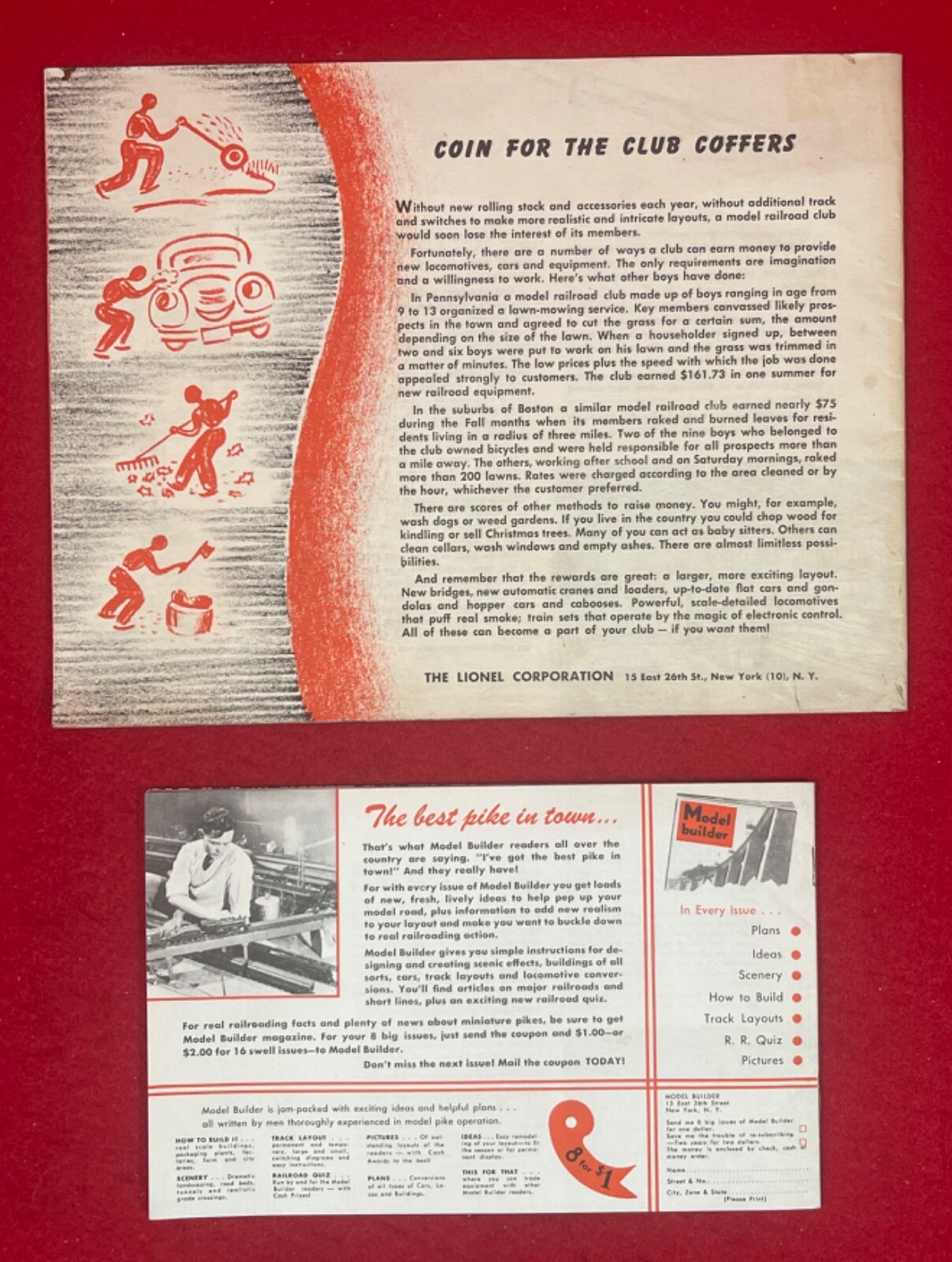 ORIGINAL LIONEL 1947 FUN WITH LIONEL MODEL RAILROADING BOOKLETS - BOTH SIZES