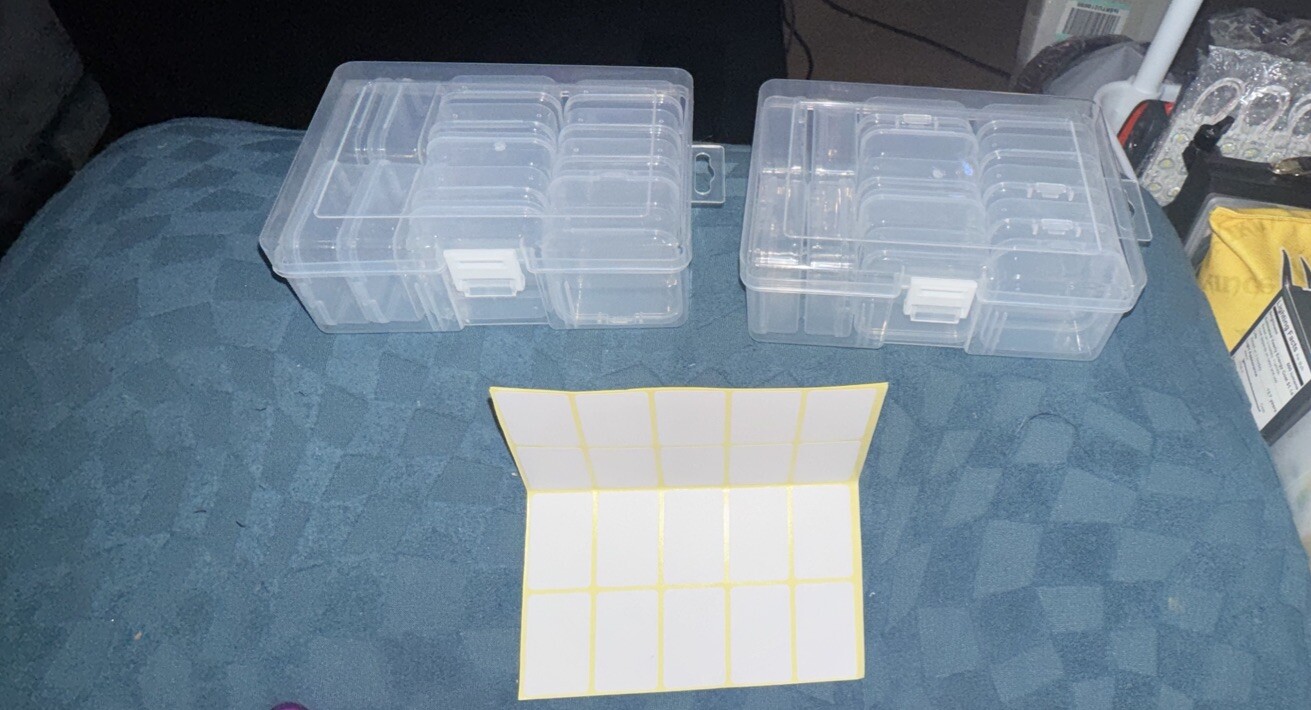 Small Bead Organizers - Set of 30 Plastic Storage Cases with Hinged Lids