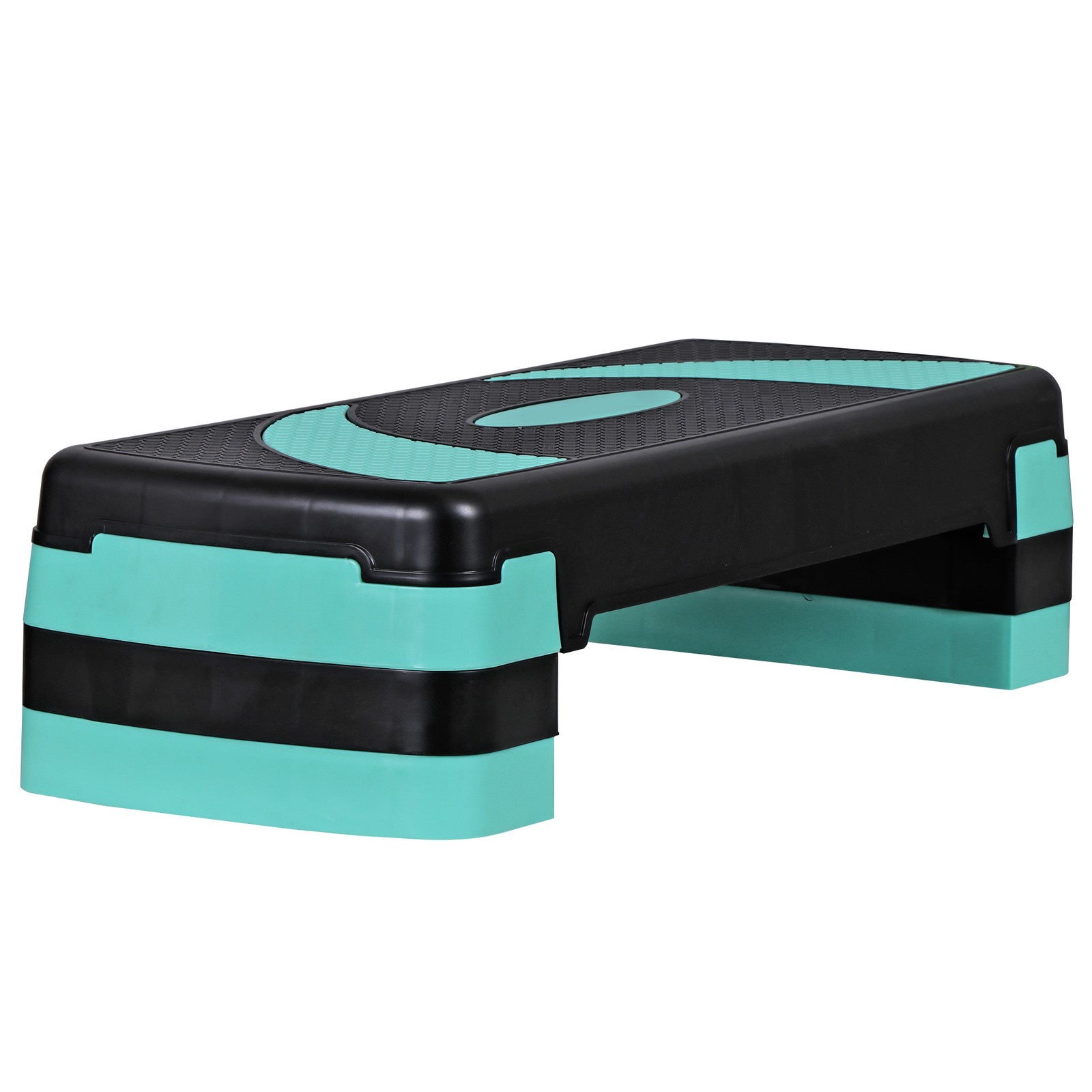 31" Adjustable Workout Aerobic Step Exercise Platform Trainer with 4 Riser Green