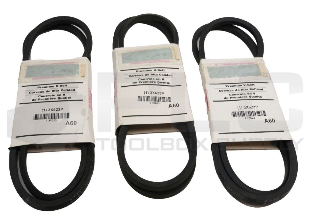 LOT OF 3 NEW DAYTON 3X623P PREMIUM V-BELT 3X623 A60 5/16" 62"