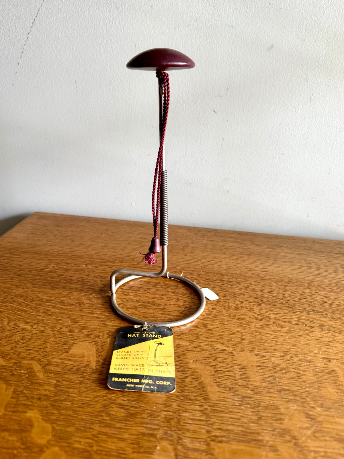 Vintage Francher MFG Display Hat Stand | Pull Cord Hat Stand