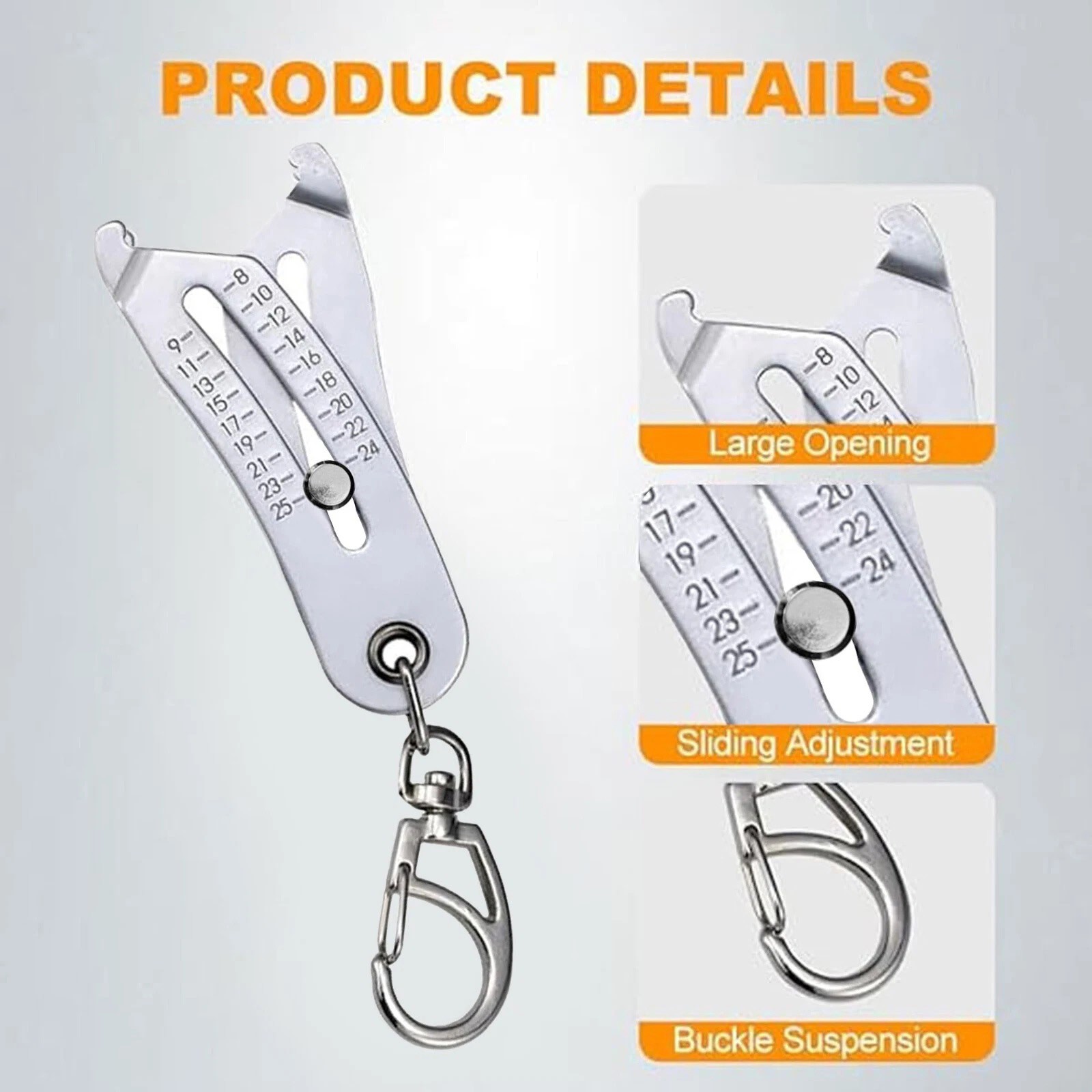 Portable Bolt Thread Checker - Keychain Size Gauge Tool for Nut Identification