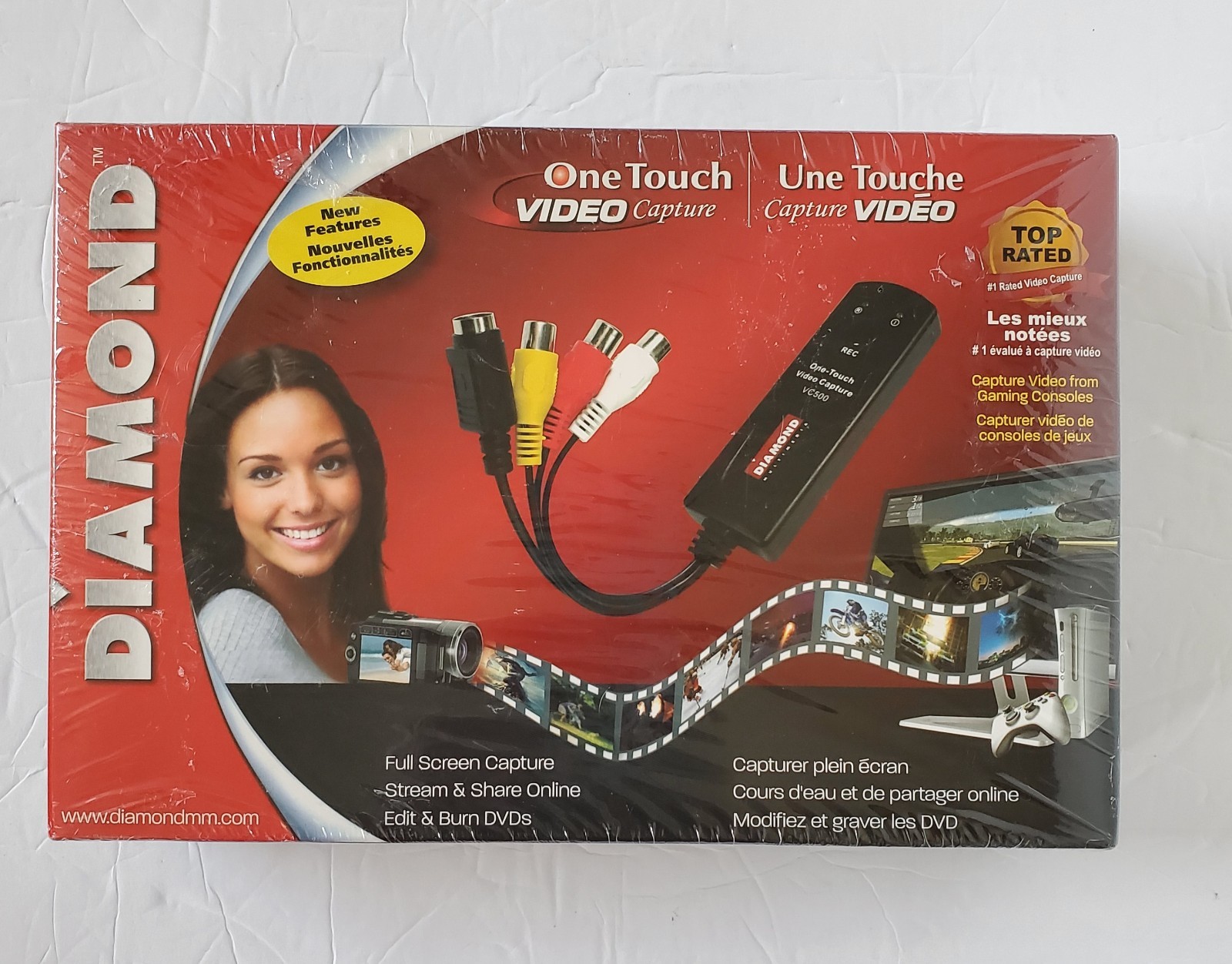 NIB Diamond Multimedia VC500 USB 2.0 One Touch VHS-DVD Video Capture Device