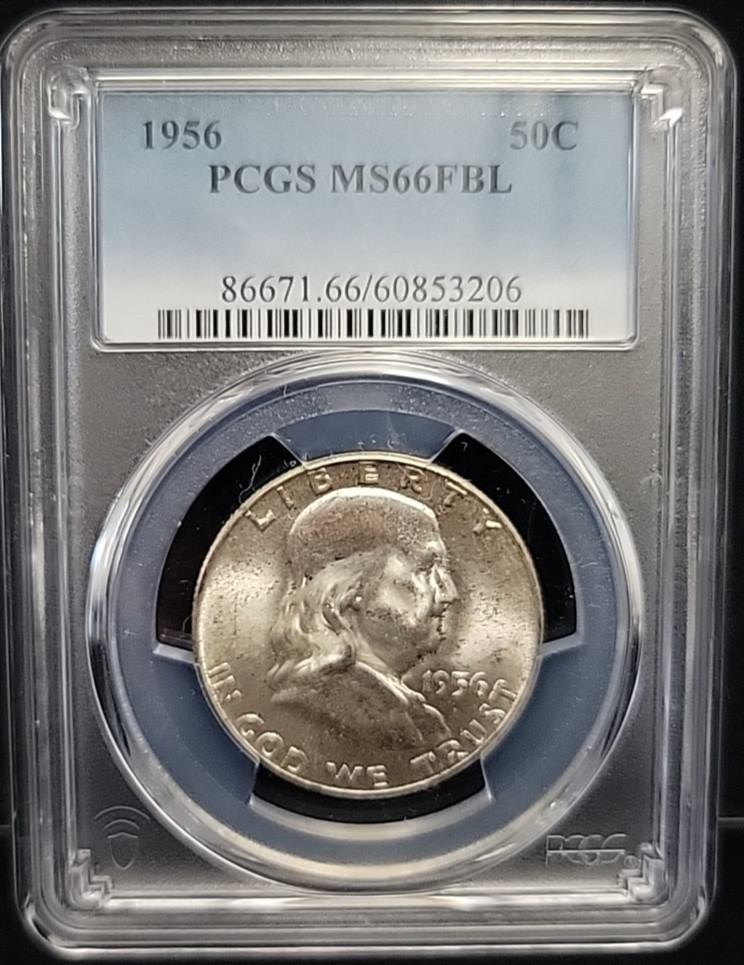 1956 Franklin Half Dollar 50C PCGS MS66FBL | GEM+ Toned Full Bell Lines See Pics