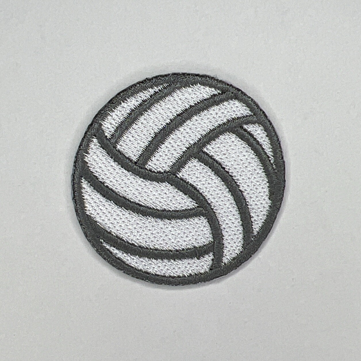 Iron-On Volleyball Patch 2 Inches White Gray Indoor Beach Game Accessory