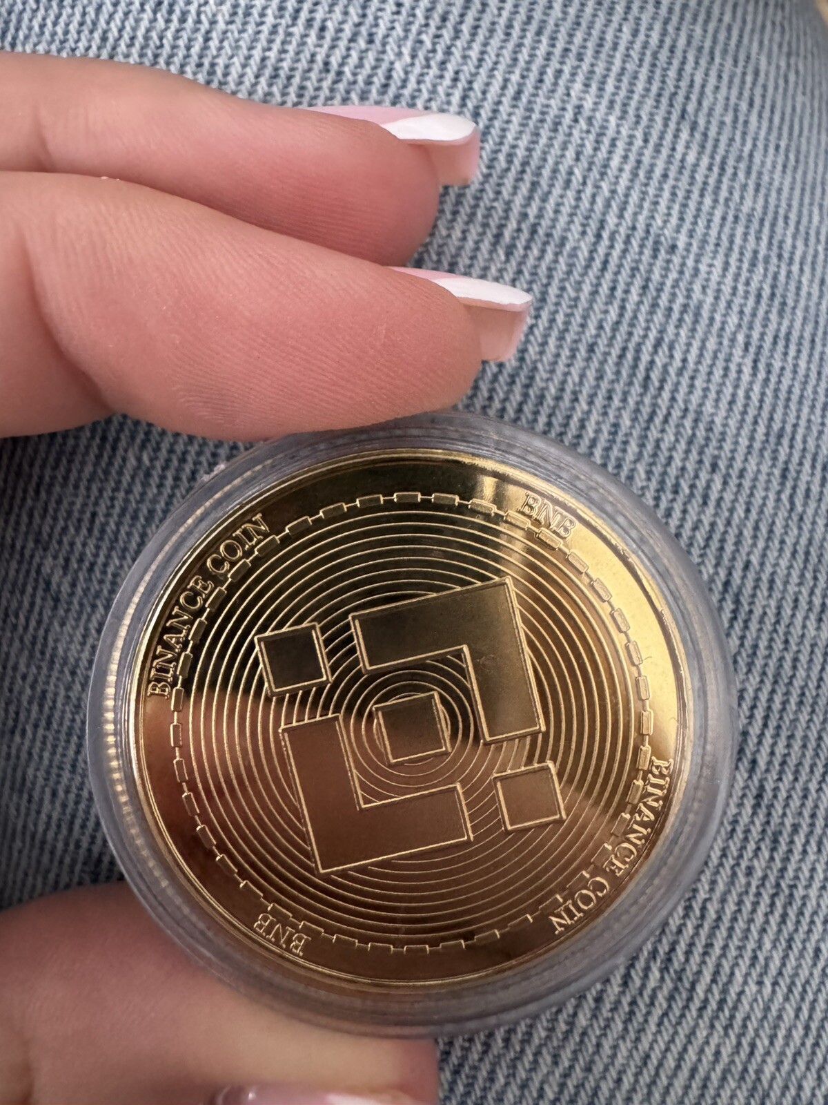 Binance Physical Coin Golden Color Plastic Protective Case Crypto Gift
