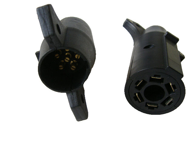 Trailer Plug Adapter 7 Way Round "RV" to 6 Round Pin Wire Cord Horse converter