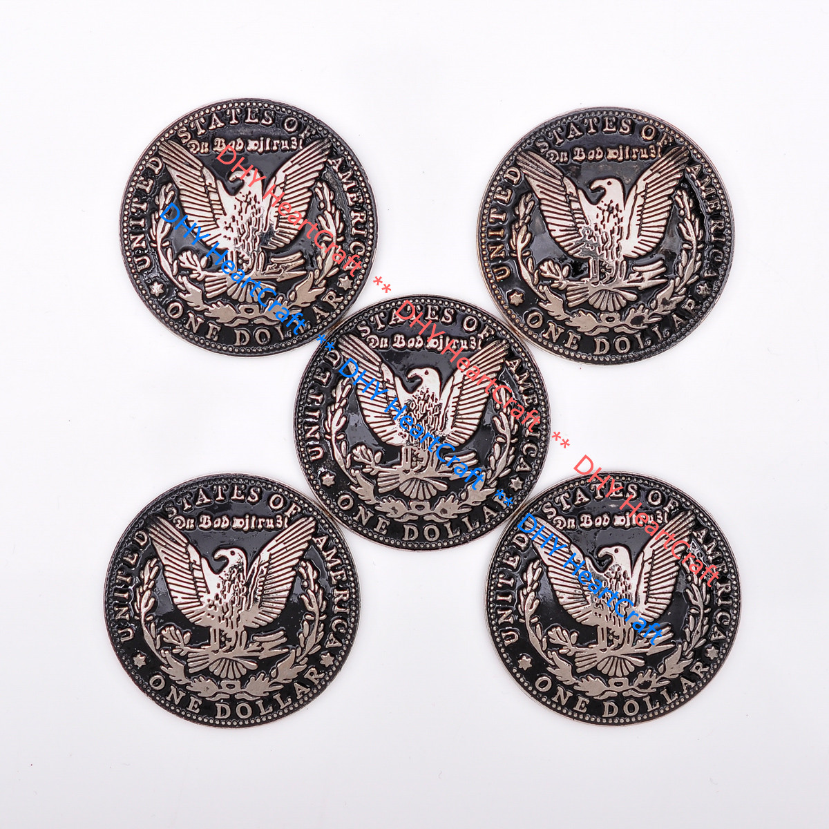 10X Silver Morgan Dollar Eagle Replica Coin Leathercraft Conchos Screwback 38MM