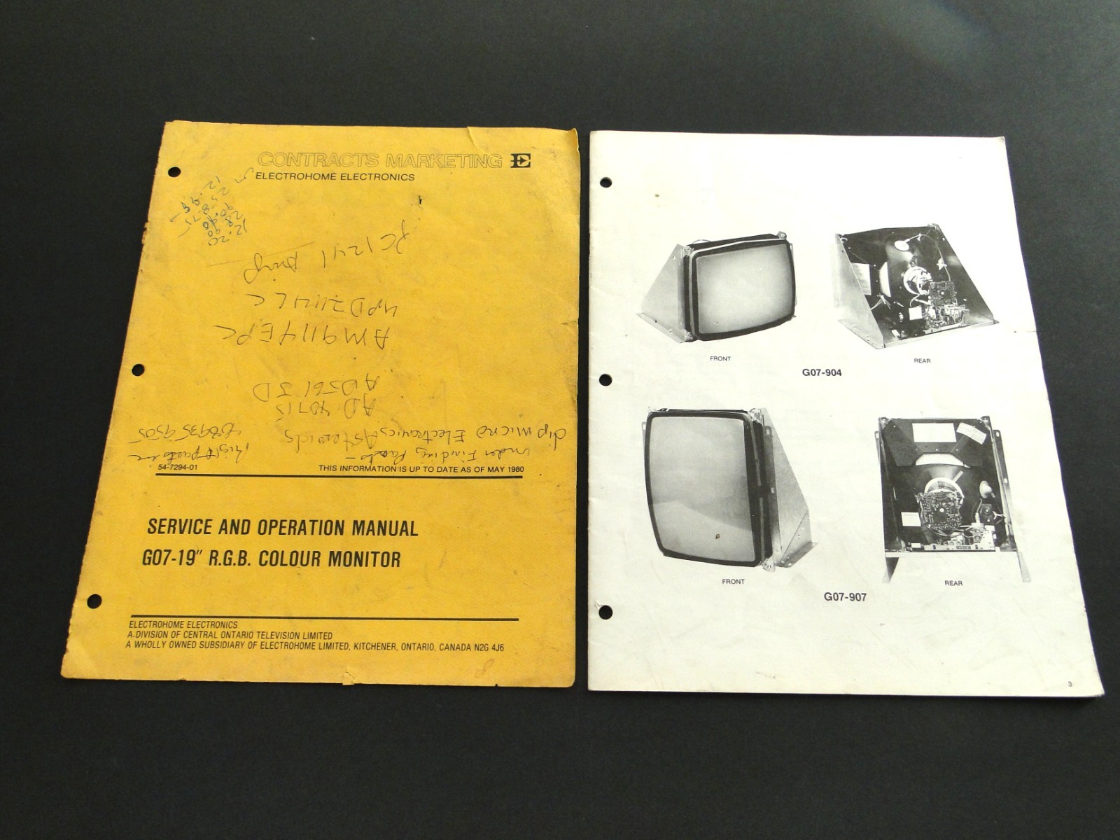 1980 Electrohome G07-19" R.G.B. Colour Monitor Service and Operation Manual