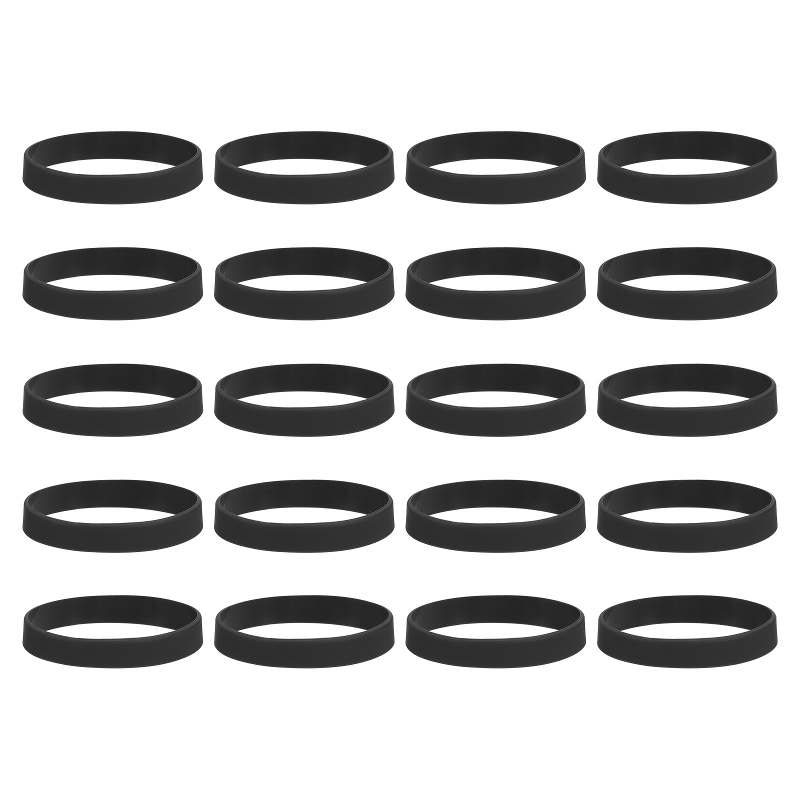 100Pcs Silicone Rubber Bands Non-slip 4 Inch Flat for Books, Black