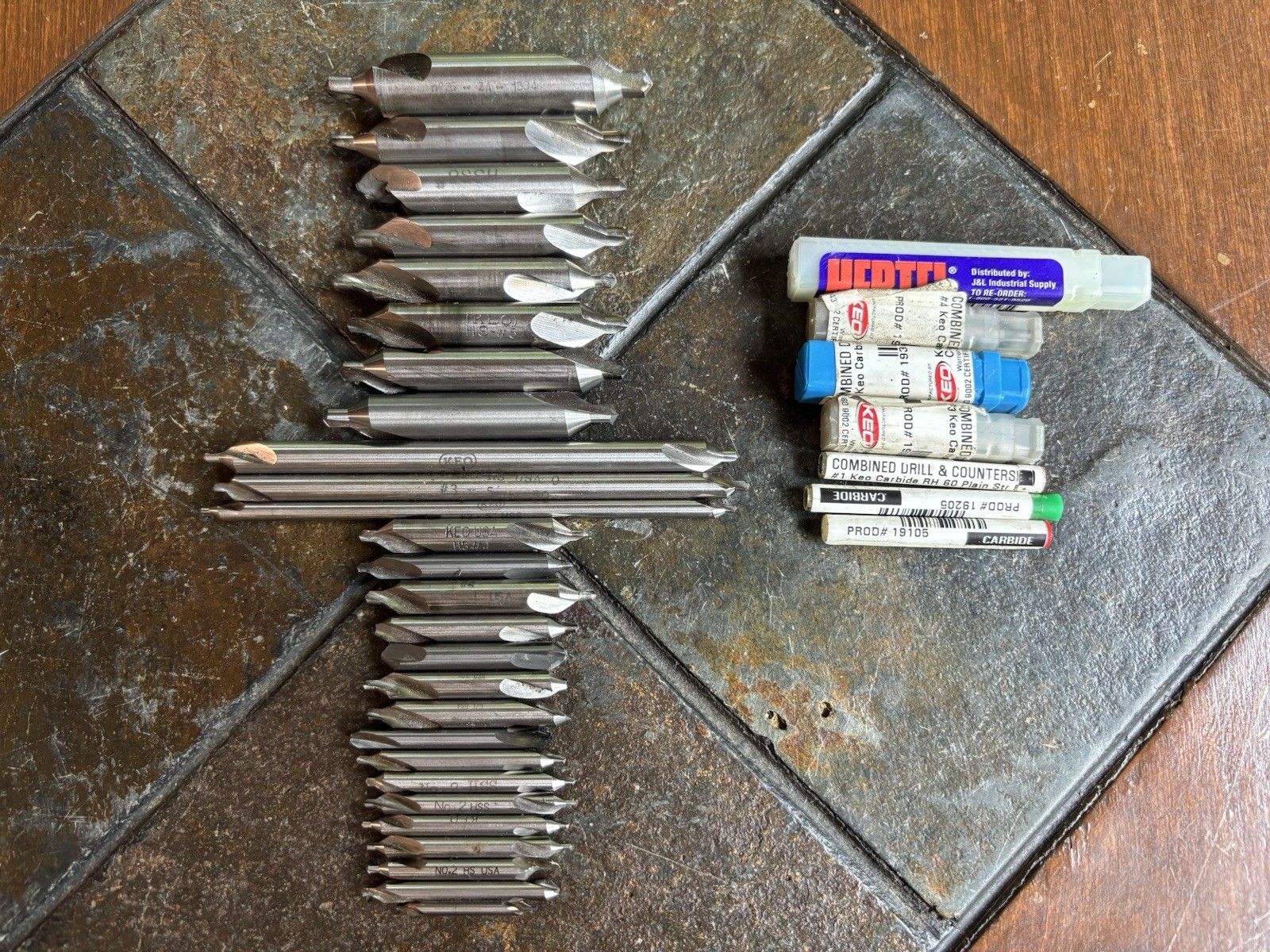 Machinist Center Combined Drill & Countersink Lot of 34 KEO & HSS Tooling Lathe
