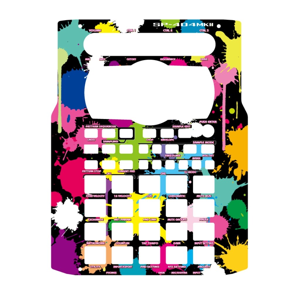 Roland SP-404MK2 Custom Skin black splash Skin Seal Sticker from japan