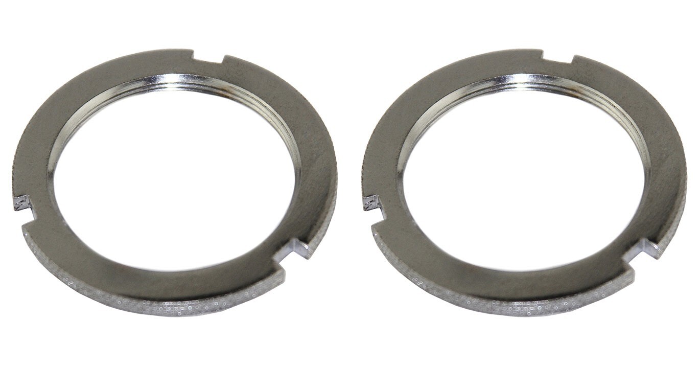 2 ALTALINE BICYCLE BOTTOM BRACKET STEEL LOCK NUT CHROME.