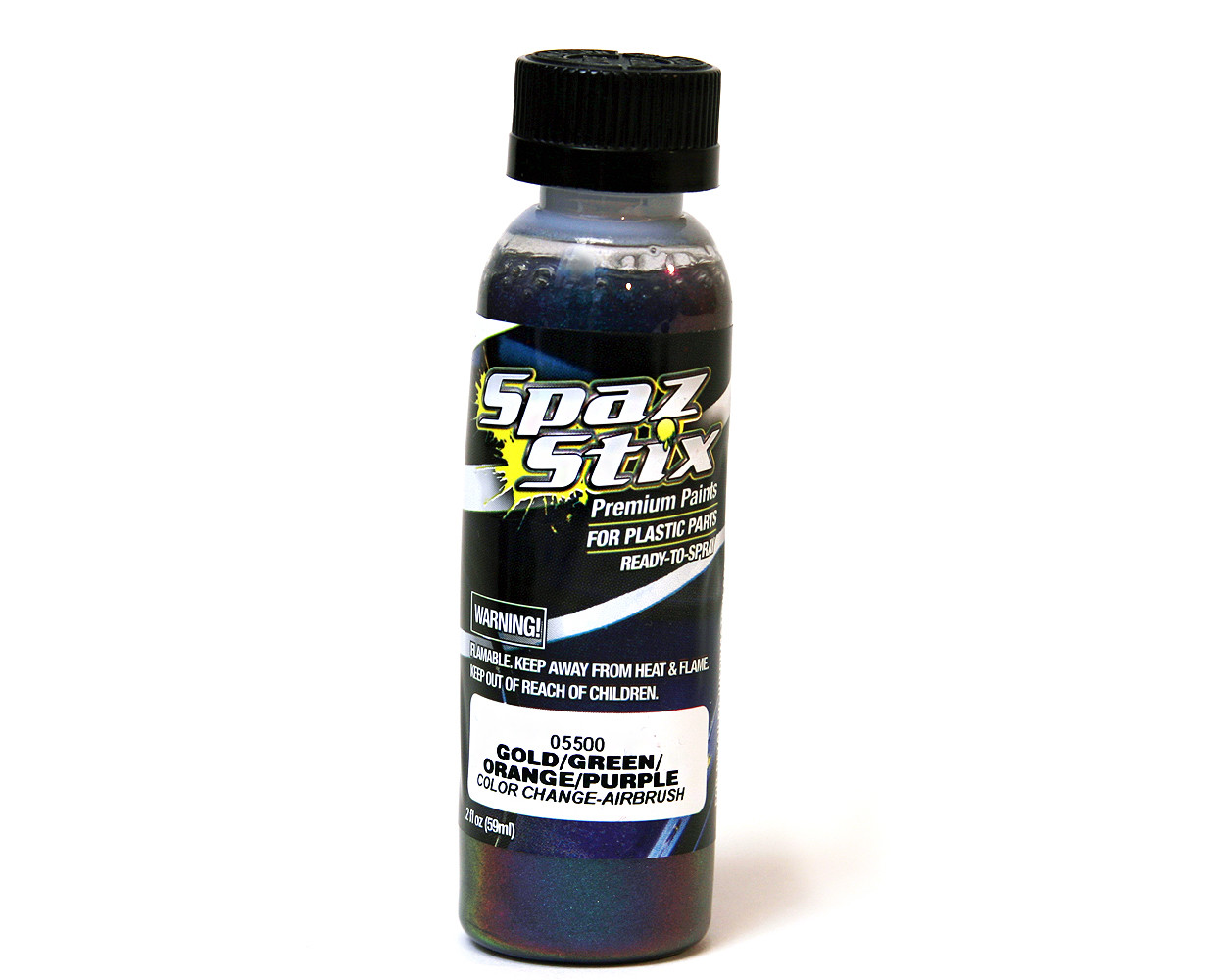 SPAZ STIX GOLD GREEN ORANGE PURPLE COLOR CHANGING AIRBRUSH PAINT 2 OZ SZX05500
