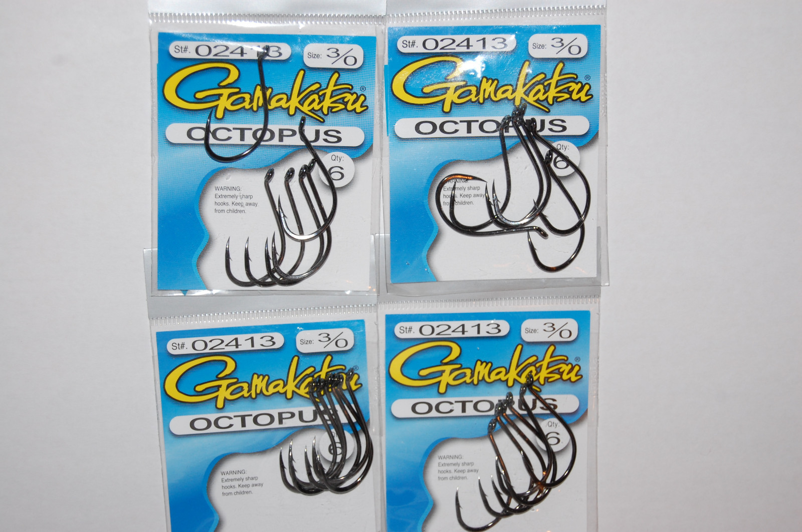 4 packs gamakatsu octopus hook size 3/0  6 per pack 02413  hooks