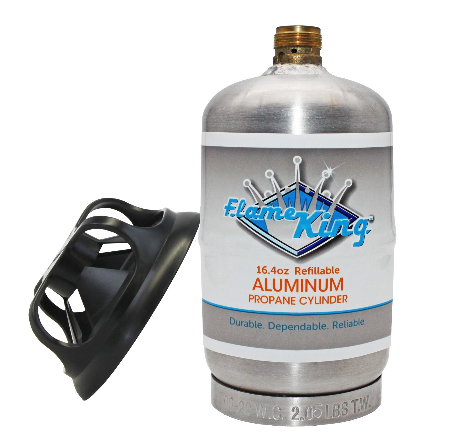 Flame King 1 LB Aluminum Camping Cylinder Rust-Free with Premium OPD Valve