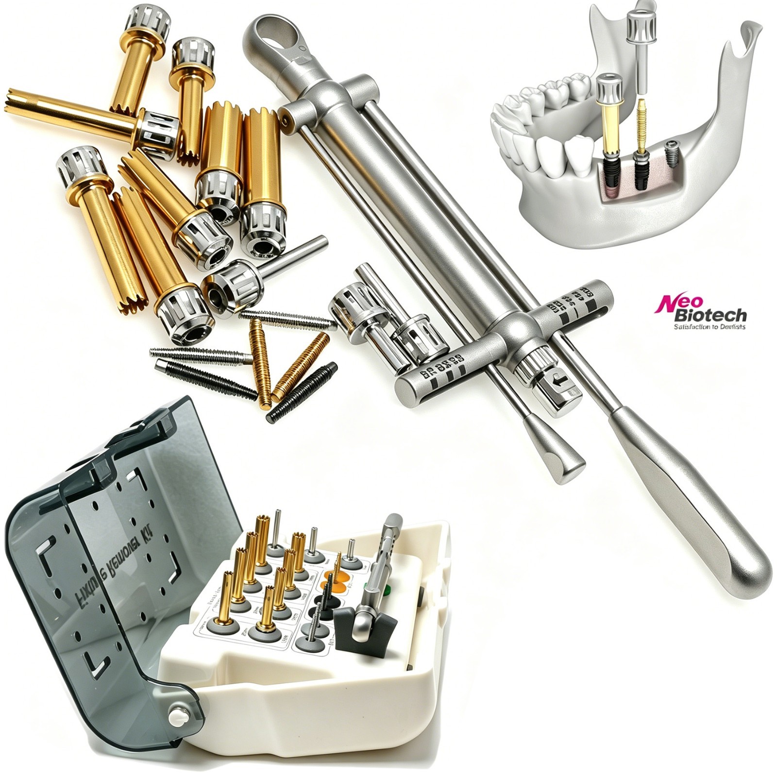US Dental Neobiotech FR Implant Removal Kit Hex Driver Fixture Screw Wrench Tool