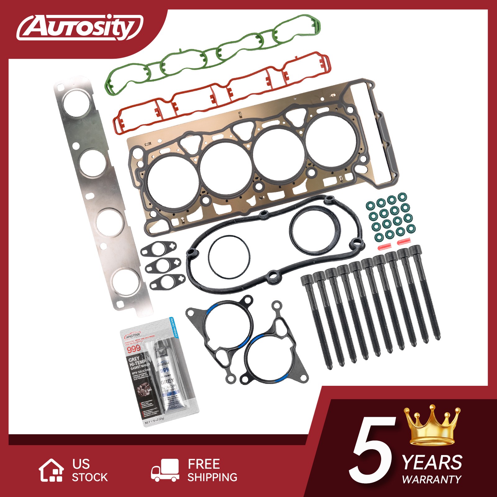 For 2009-2012 Volkswagen Tiguan 2008-2012 Volkswagen GTI Head Gasket Set Bolts