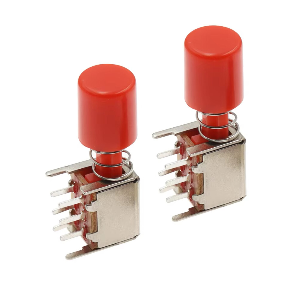 A03 Latching PCB Push Button Switch DPDT Straight Key Switch 6 Pin PS-22F02