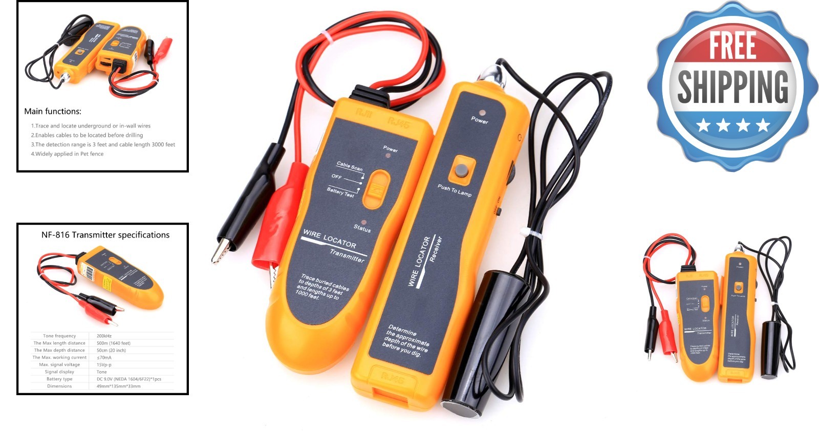 Efficient Electrical Wire Locator for Hidden Receptacles & Depth Measurement