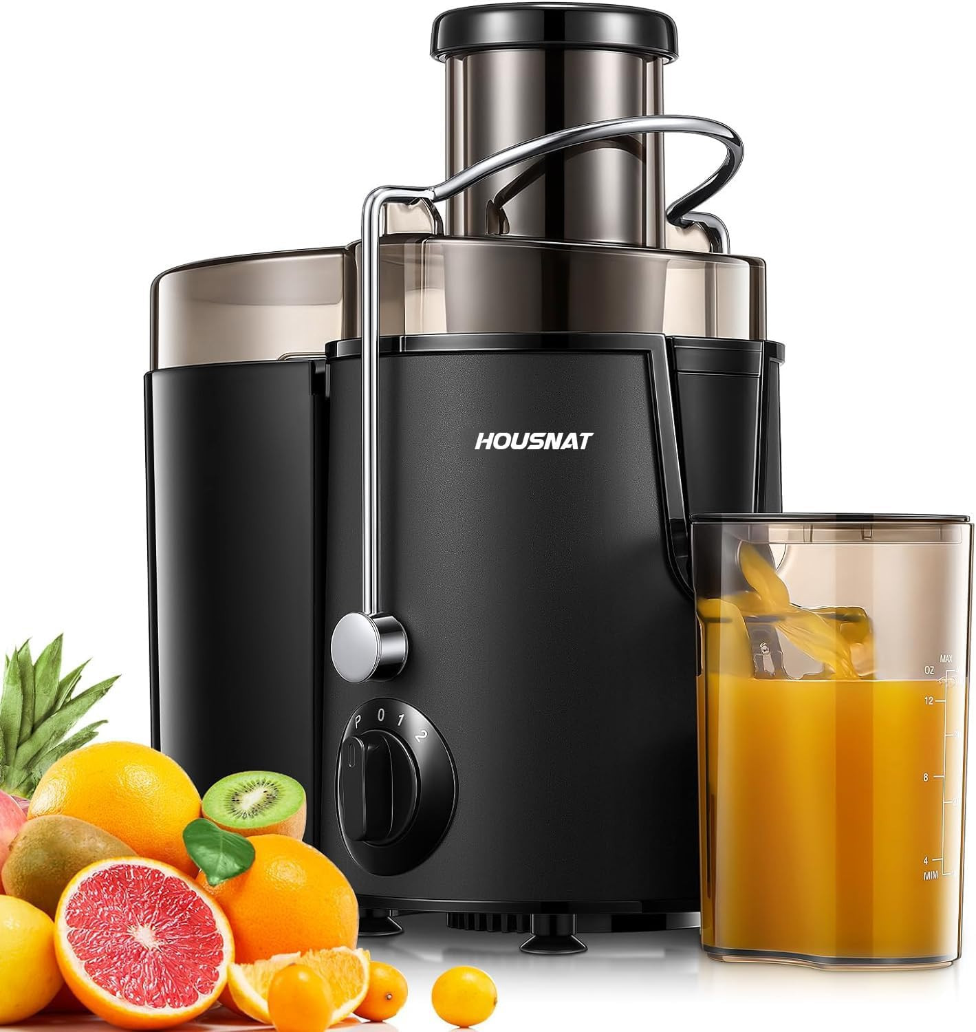 Juicer Machines, HOUSNAT Juicer Whole Fruit and Vegetables with 3-Speed Setting,