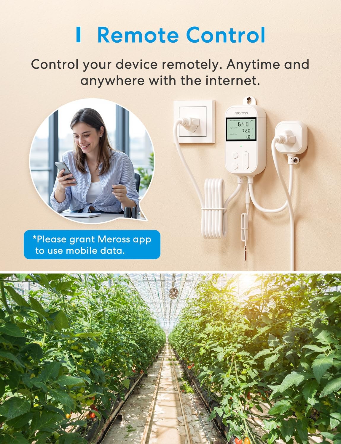 meross Smart Temperature Controller-Apple HomeKit Support, 15A 1800W White