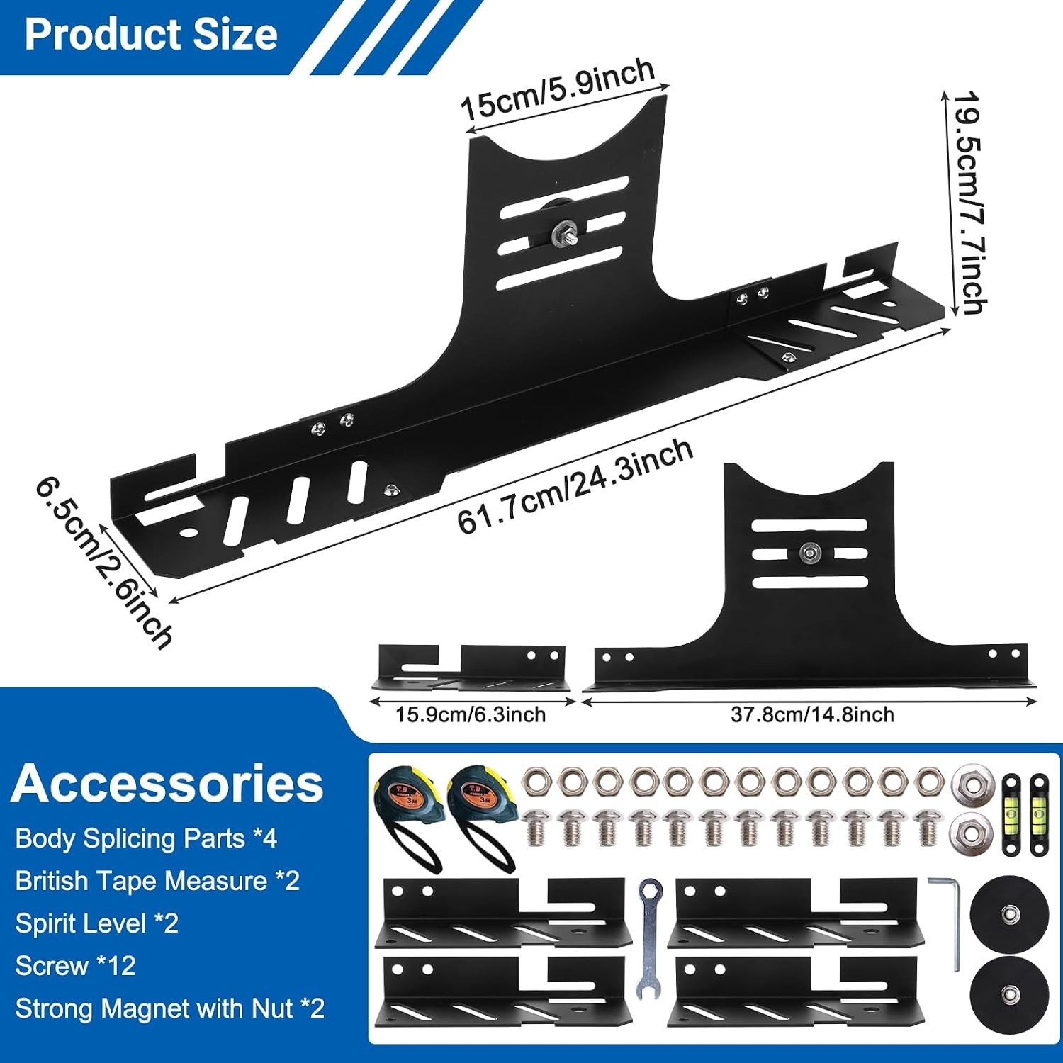 Wheel Alignment Tool Kit, 2 PCS Magnetic Measuring Tapes, Heavy Duty