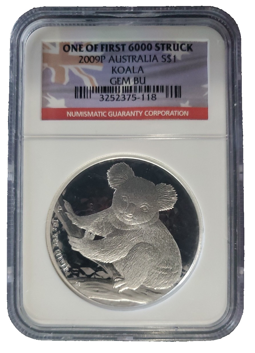 2009P Australian Koala Bear Gem BU NGC 1 oz .999 Fine Silver Coin "First Struck"