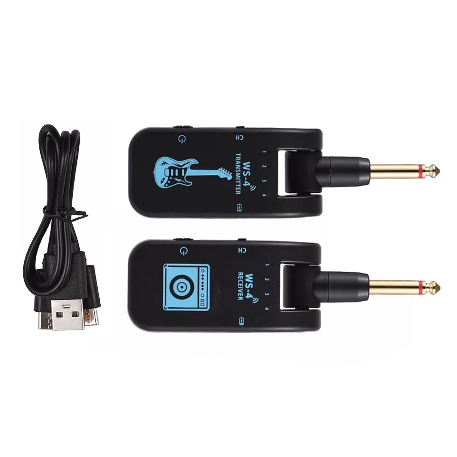2.4G Wireless Guitar System Rechargeable Transmitter Receiver 8 Channels