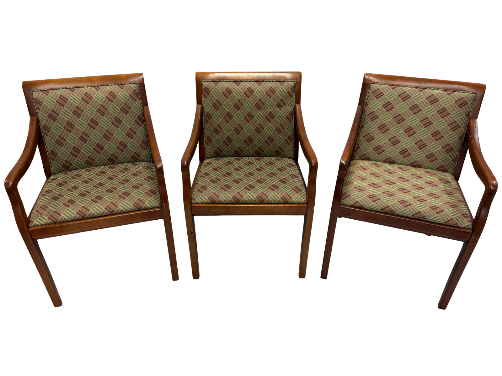 2022 Bernhardt Upholstered Guest Armchairs Wood Frame (Made in USA; Set of 3)