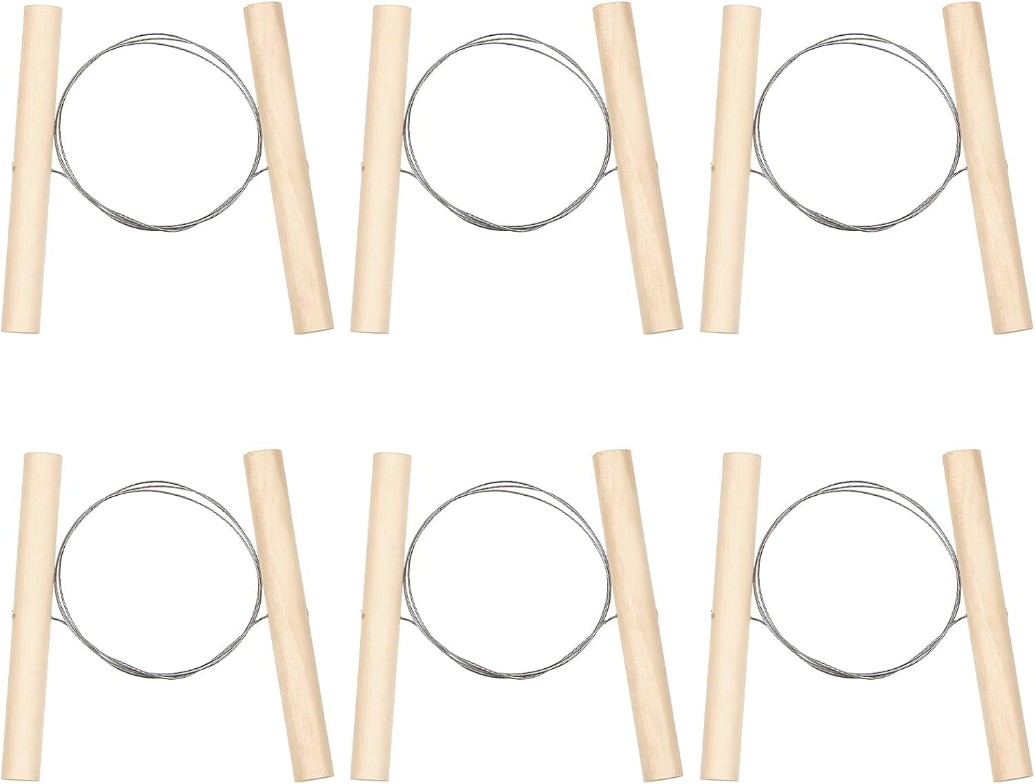 6 Pcs Clay Cutter with Wood Handle, Pottery Wire Cutter Steel Wires Clay Cutters