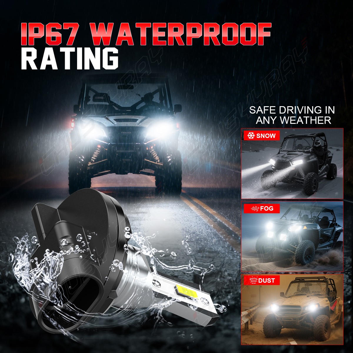 92069-7501 LED Headlight Bulbs For Polaris ATV XPEDITION 325 - 2001-2002